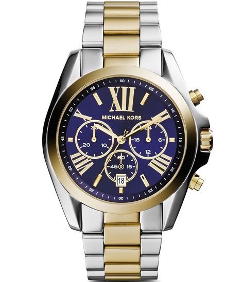 michael kors 2 tone watch women|Michael Kors oversized bradshaw watch.